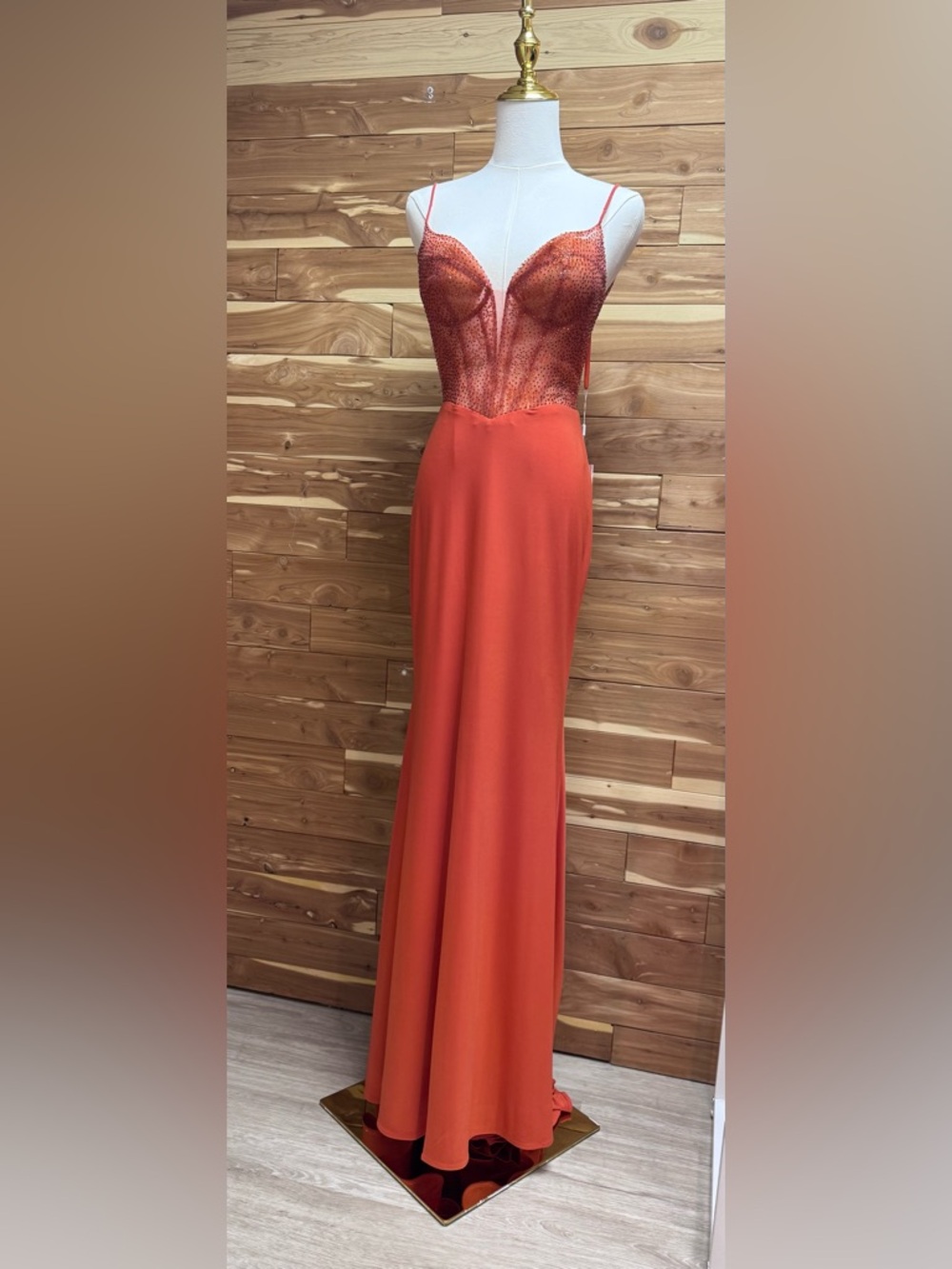 Mac Duggal Sunset Goddess Rhinestone Corset Gown NWT Size 0/4 - Picture 14 of 15